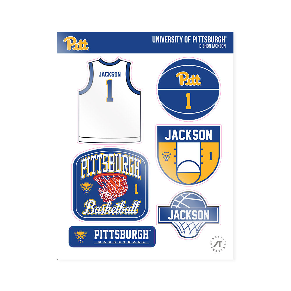 Pittsburgh - NCAA Men's Basketball : Dishon Jackson - Sticker Sheet-0
