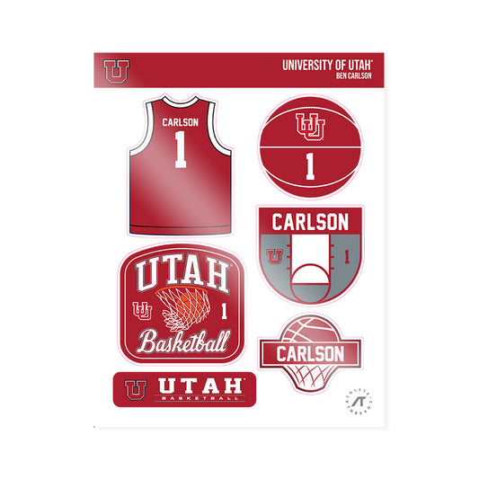 Utah - NCAA Men's Basketball : Ben Carlson - Sticker Sheet-0