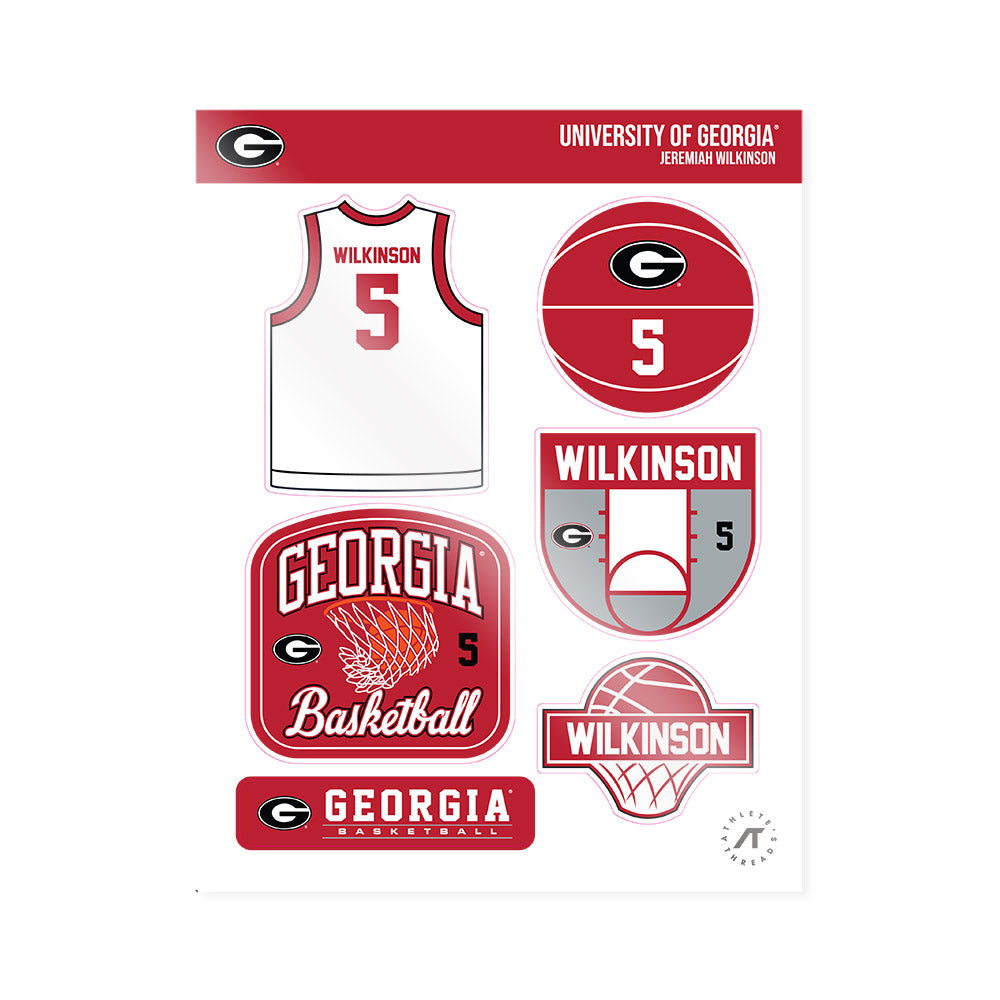 Georgia - NCAA Men's Basketball : Jeremiah Wilkinson - Sticker Sheet-0