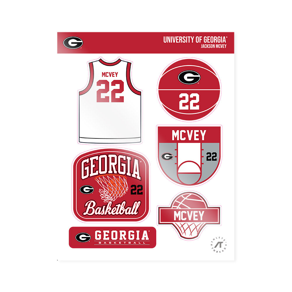 Georgia - NCAA Men's Basketball : Jackson McVey - Sticker Sheet-0