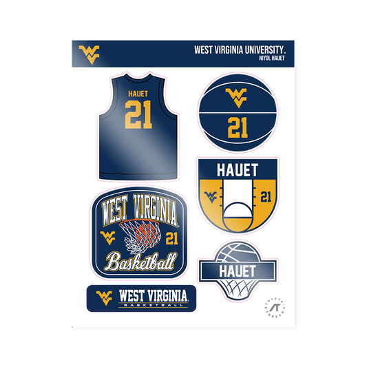 West Virginia - NCAA Men's Basketball : Niyol Hauet - Sticker Sheet-0