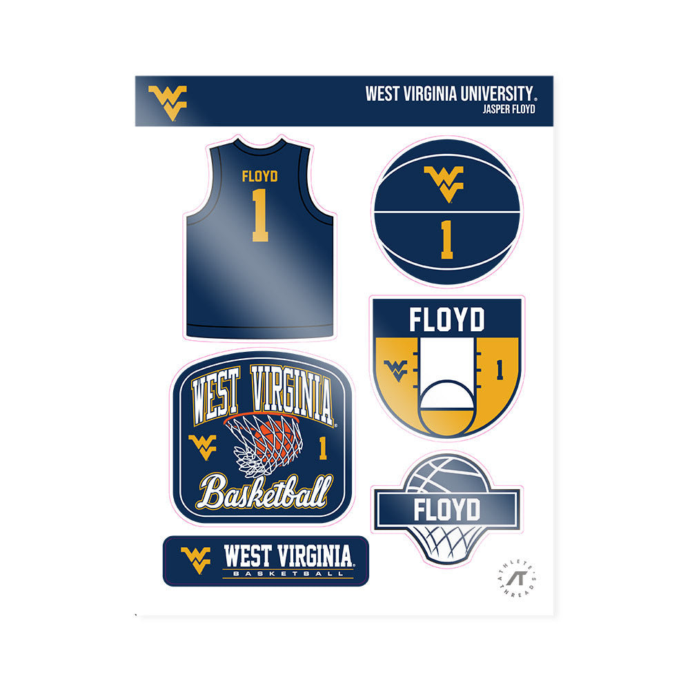 West Virginia - NCAA Men's Basketball : Jasper Floyd - Sticker Sheet-0