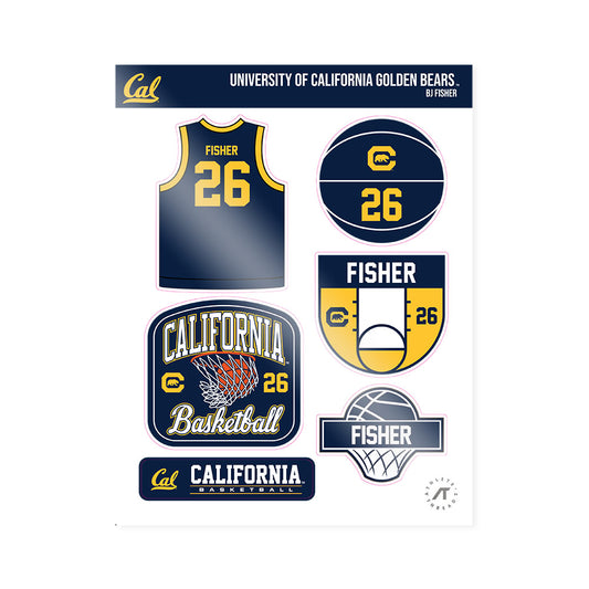 UC Berkeley - NCAA Men's Basketball : BJ Fisher - Sticker Sheet-0