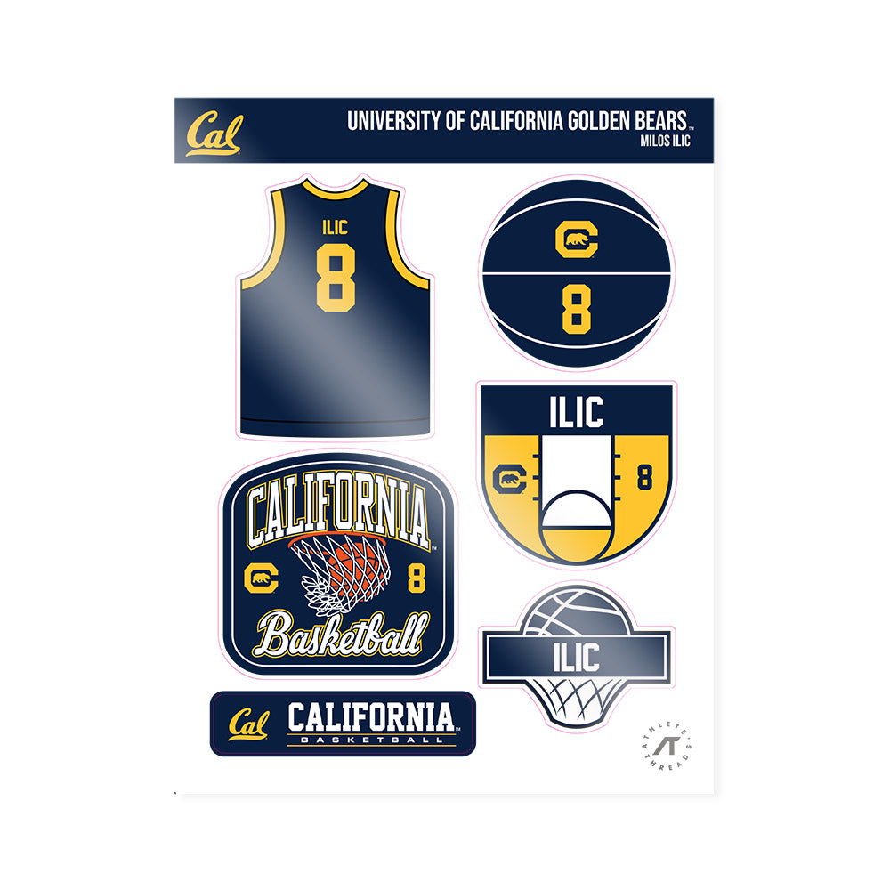 UC Berkeley - NCAA Men's Basketball : Milos Ilic - Sticker Sheet-0