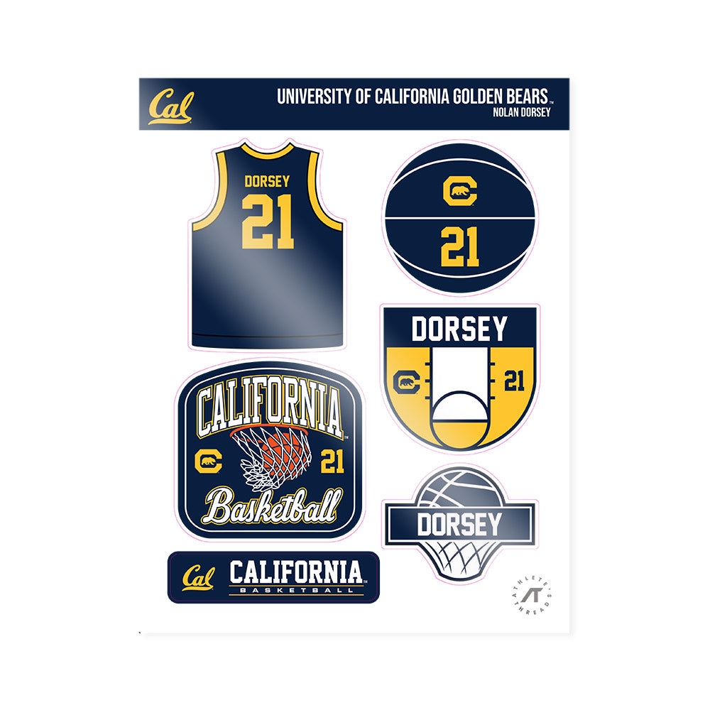 UC Berkeley - NCAA Men's Basketball : Nolan Dorsey - Sticker Sheet-0