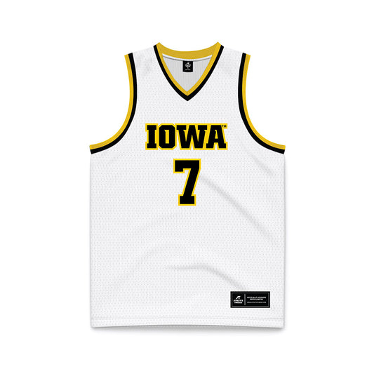 Iowa - NCAA Women's Basketball : Addie Deal - White Basketball Jersey-0