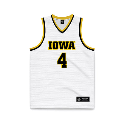 Iowa - NCAA Women's Basketball : Kylie Feuerbach - White Basketball Jersey-0