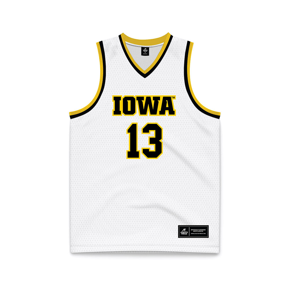 Iowa - NCAA Women's Basketball : Kennise Johnson - White Basketball Jersey-0