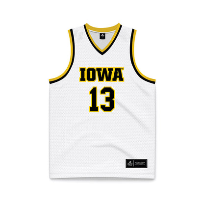 Iowa - NCAA Women's Basketball : Kennise Johnson - White Basketball Jersey-0