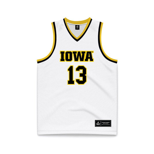Iowa - NCAA Women's Basketball : Kennise Johnson - White Basketball Jersey-0