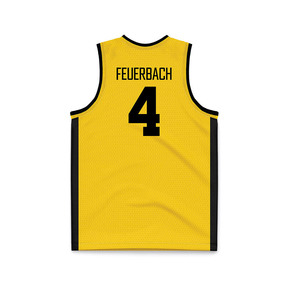 Iowa - NCAA Women's Basketball : Kylie Feuerbach - Gold Basketball Jersey-1