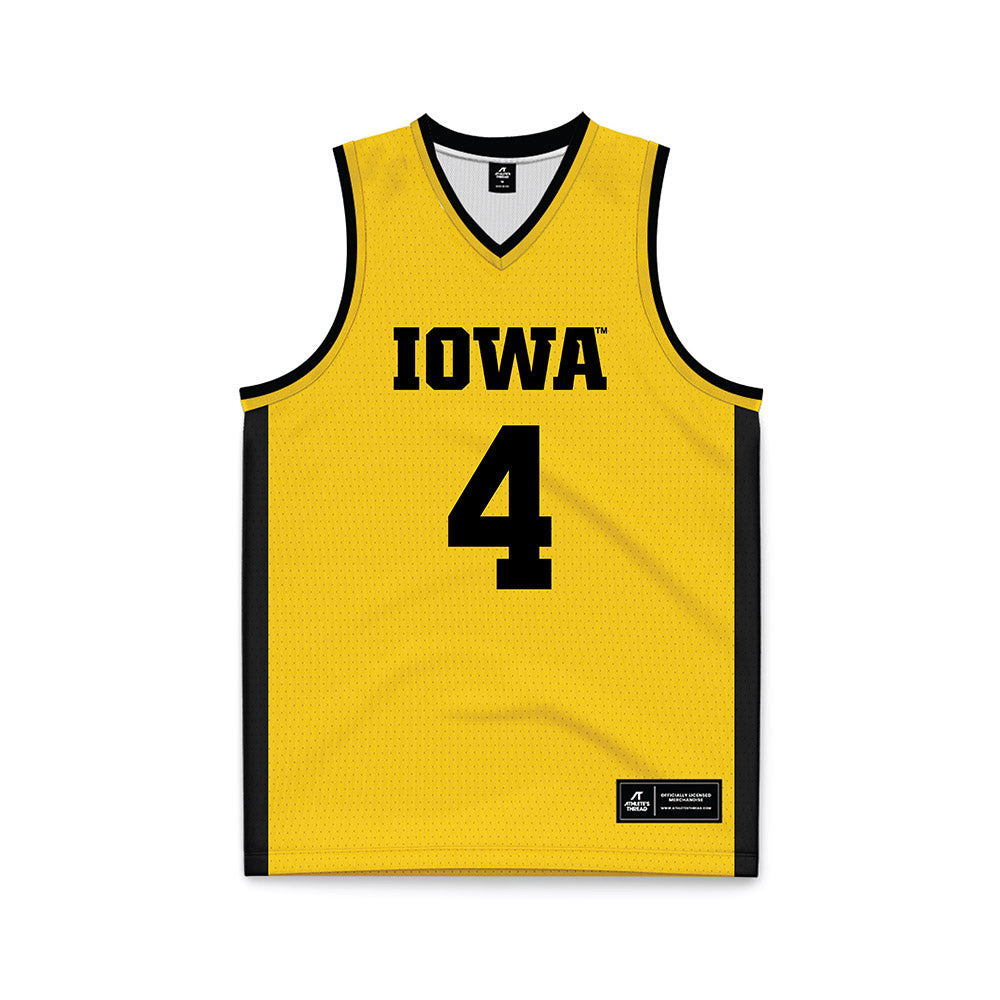 Iowa - NCAA Women's Basketball : Kylie Feuerbach - Gold Basketball Jersey-0