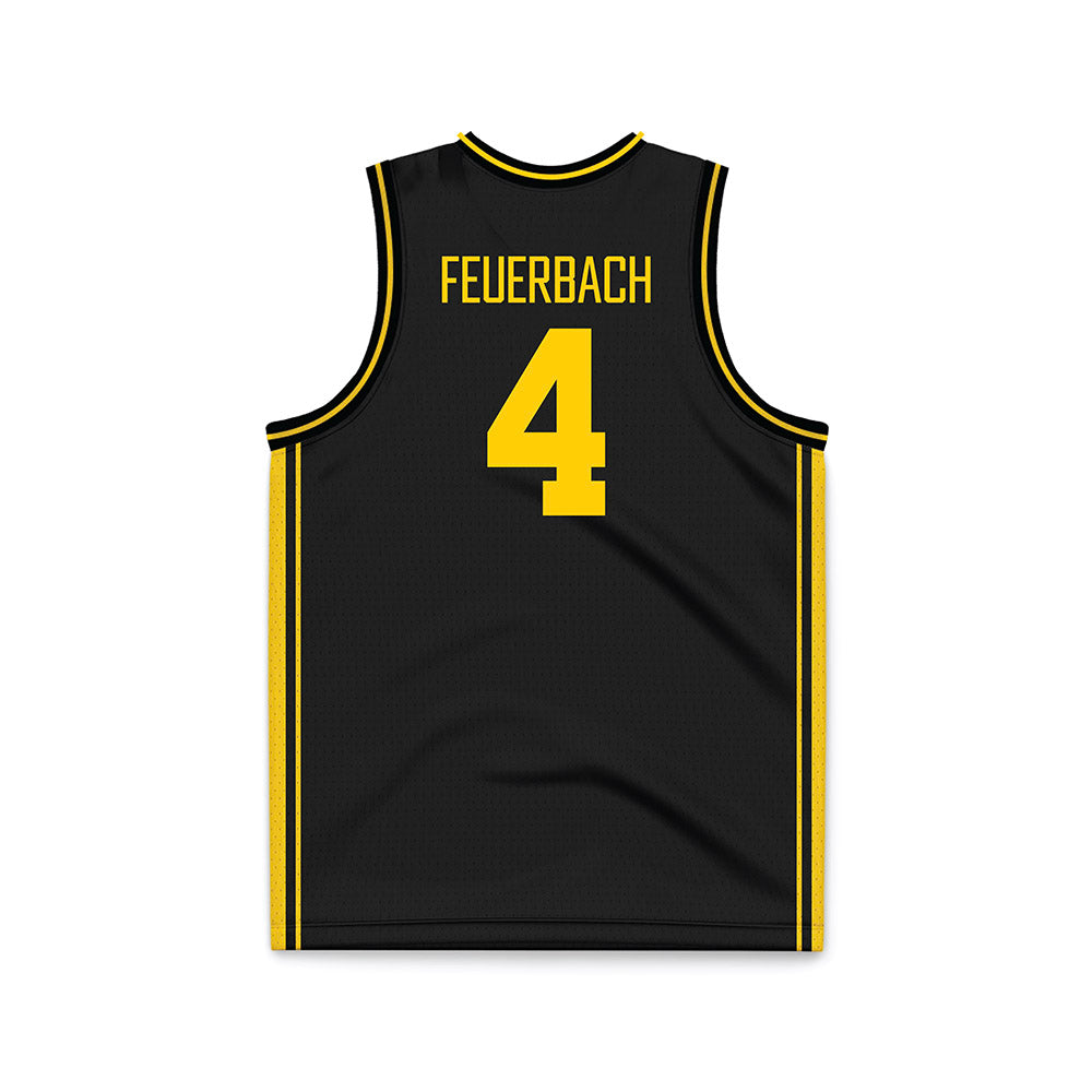 Iowa - NCAA Women's Basketball : Kylie Feuerbach - Black Basketball Jersey-1