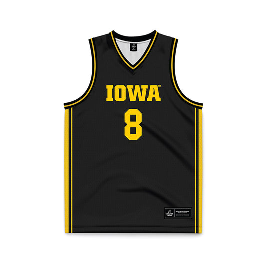 Iowa - NCAA Women's Basketball : Journey Houston - Black Basketball Jersey-0