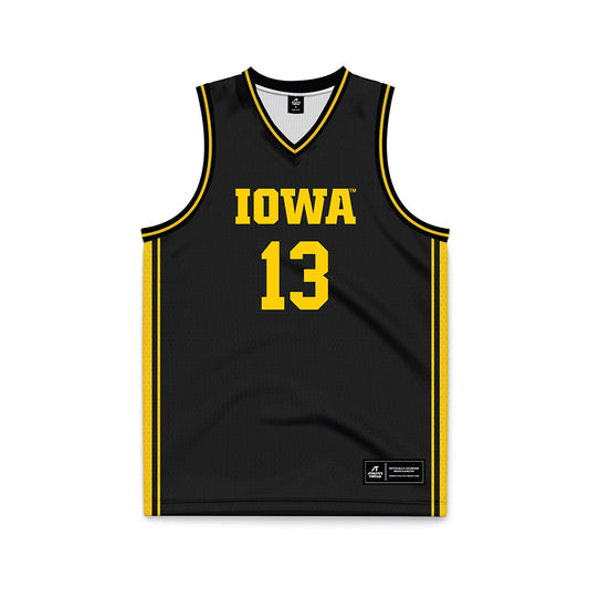Iowa - NCAA Women's Basketball : Kennise Johnson - Black Basketball Jersey-0
