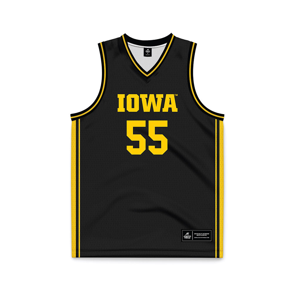 Iowa - NCAA Women's Basketball : Teagan Mallegni - Black Basketball Jersey-0