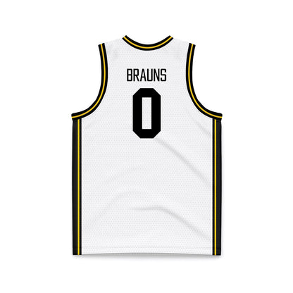 Iowa - NCAA Men's Basketball : Even Brauns - White Basketball Jersey-1