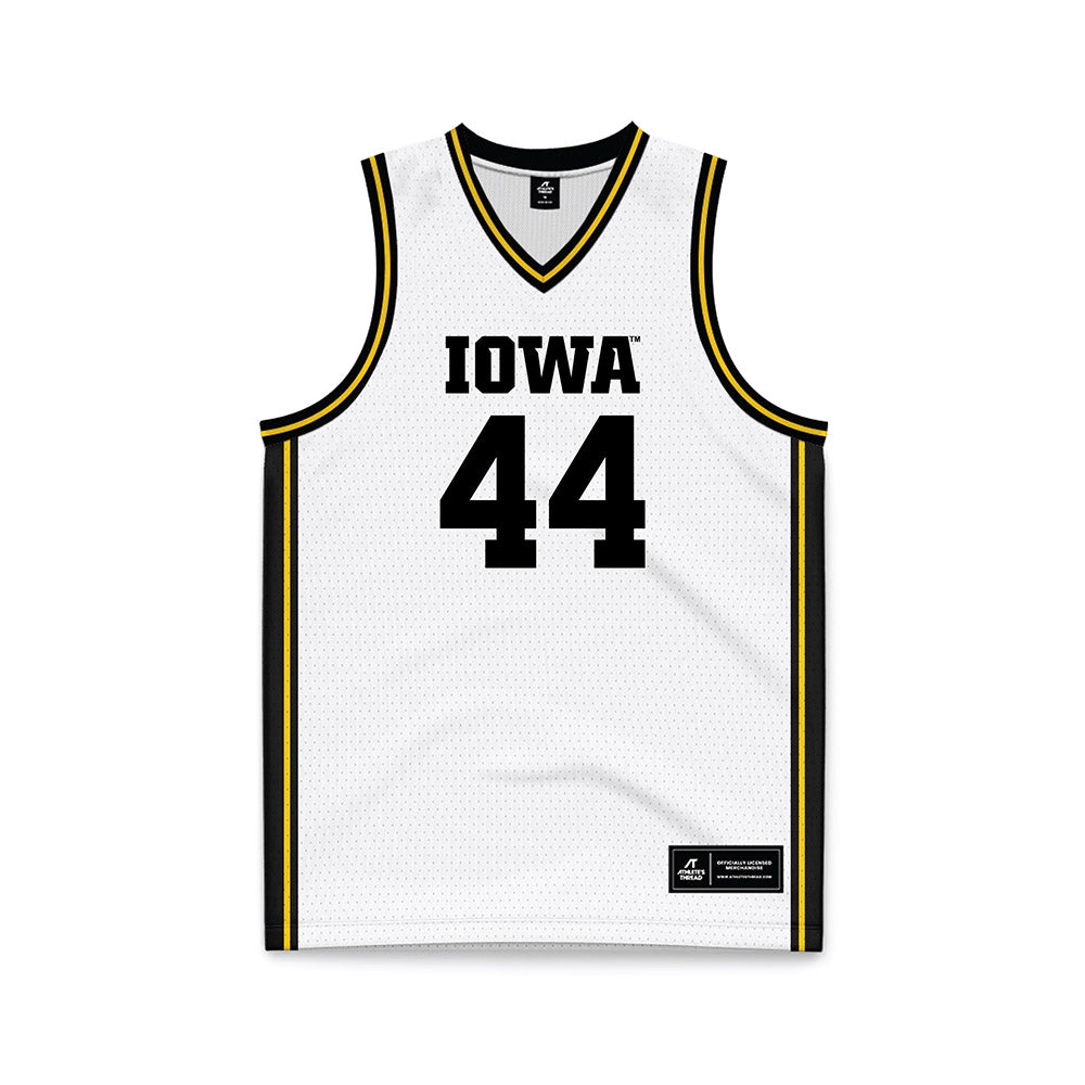 Iowa - NCAA Men's Basketball : Riley Mulvey - White Basketball Jersey-0