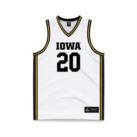 Iowa - NCAA Men's Basketball : Trey Thompson - White Basketball Jersey-0