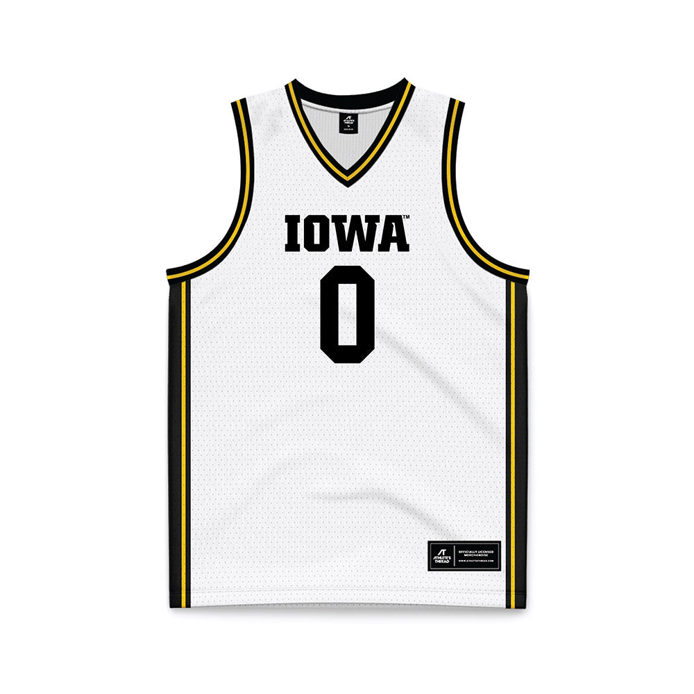 Iowa - NCAA Men's Basketball : Even Brauns - White Basketball Jersey-0