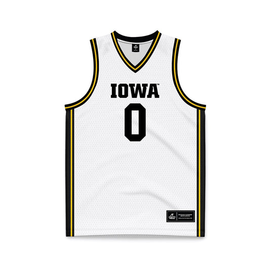 Iowa - NCAA Men's Basketball : Even Brauns - White Basketball Jersey-0