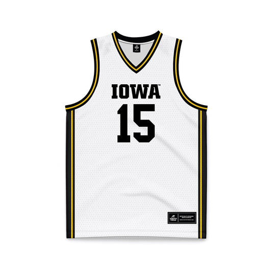 Iowa - NCAA Men's Basketball : Brendan Hausen - White Basketball Jersey-0
