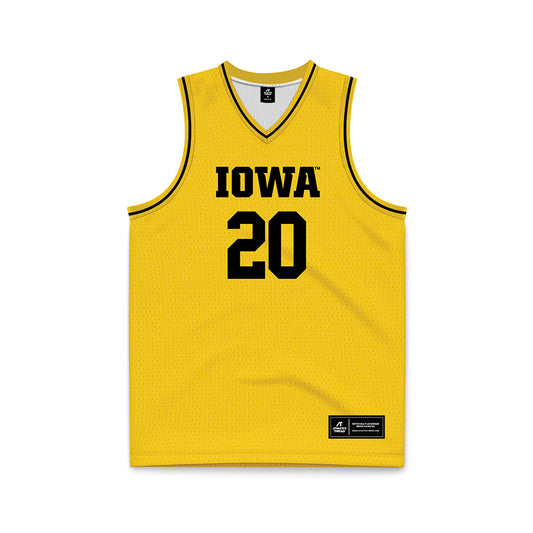Iowa - NCAA Men's Basketball : Trey Thompson - Yellow Basketball Jersey-0