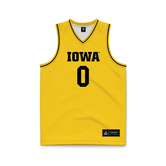 Iowa - NCAA Men's Basketball : Even Brauns - Yellow Basketball Jersey-0