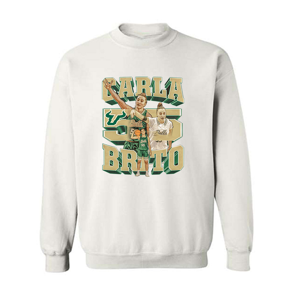 USF - NCAA Women's Basketball : Carla Brito - Player Collage Crewneck Sweatshirt-0