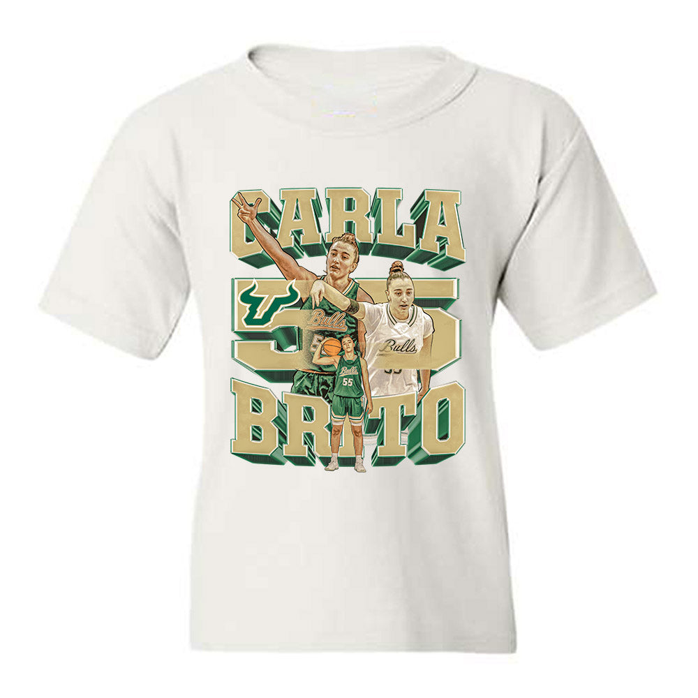 USF - NCAA Women's Basketball : Carla Brito - Player Collage Youth T-Shirt-0