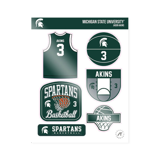 Michigan State - NCAA Men's Basketball : Jaden Akins - Sticker Sheet-0