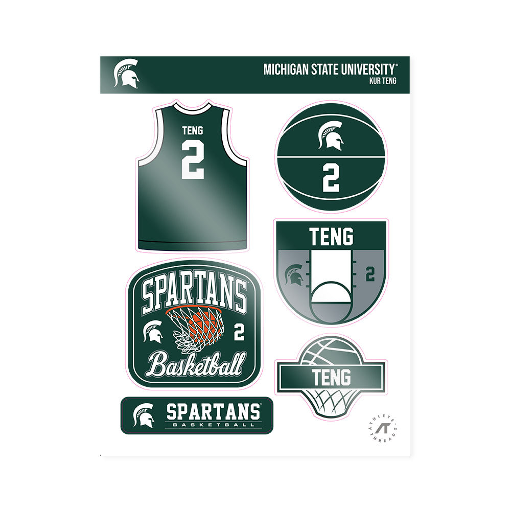 Michigan State - NCAA Men's Basketball : Kur Teng - Sticker Sheet-0