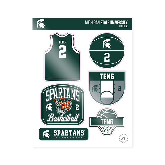 Michigan State - NCAA Men's Basketball : Kur Teng - Sticker Sheet-0