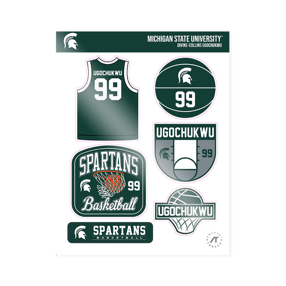 Michigan State - NCAA Men's Basketball : Divine-Collins Ugochukwu - Sticker Sheet-0