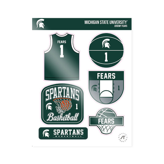 Michigan State - NCAA Men's Basketball : Jeremy Fears - Sticker Sheet-0