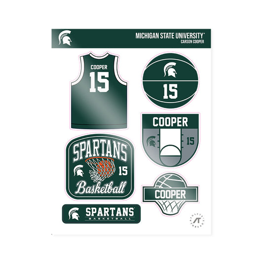 Michigan State - NCAA Men's Basketball : Carson Cooper - Sticker Sheet-0