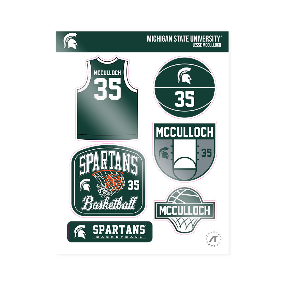 Michigan State - NCAA Men's Basketball : Jesse McCulloch - Sticker Sheet-0