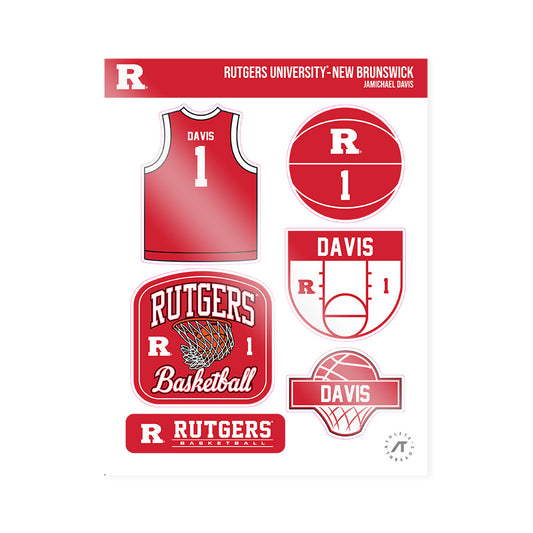 Rutgers - NCAA Men's Basketball : JaMichael Davis - Sticker Sheet-0