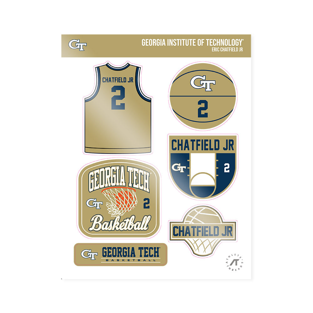 Georgia Tech - NCAA Men's Basketball : Eric Chatfield Jr - Sticker Sheet-0