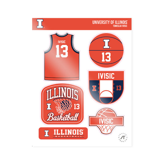 Illinois - NCAA Men's Basketball : Tomislav Ivisic - Sticker Sheet-0