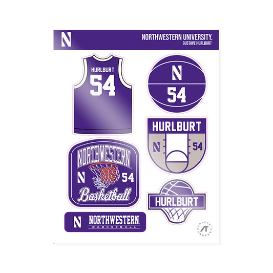 Northwestern - NCAA Men's Basketball : Gustave Hurlburt - Sticker Sheet-0