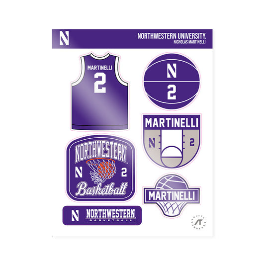 Northwestern - NCAA Men's Basketball : Nicholas Martinelli - Sticker Sheet-0