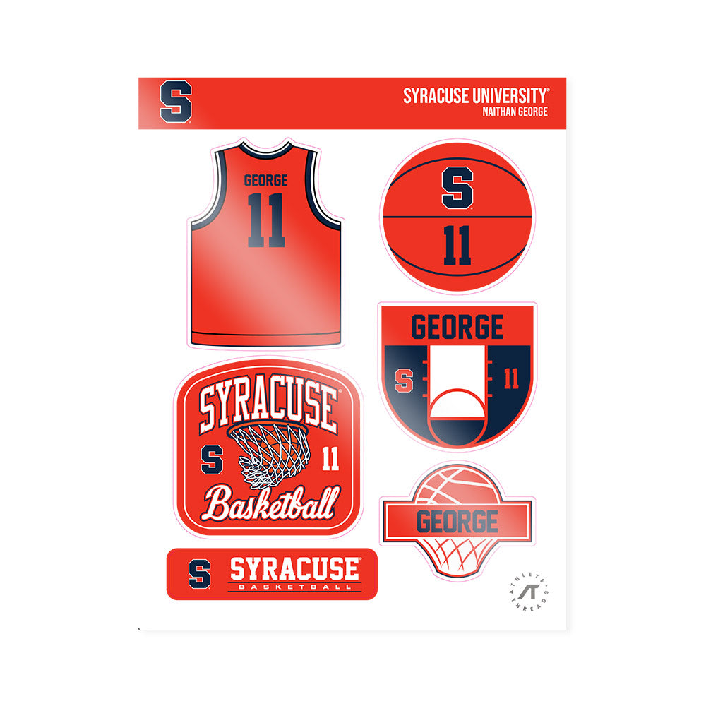 Syracuse - NCAA Men's Basketball : Naithan George - Sticker Sheet-0