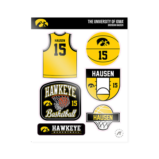 Iowa - NCAA Men's Basketball : Brendan Hausen - Sticker Sheet-0