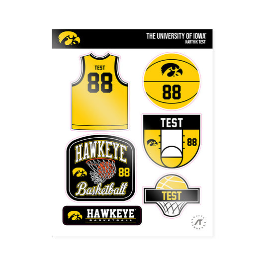 Iowa - NCAA Men's Basketball : Karthik Test - Sticker Sheet-0
