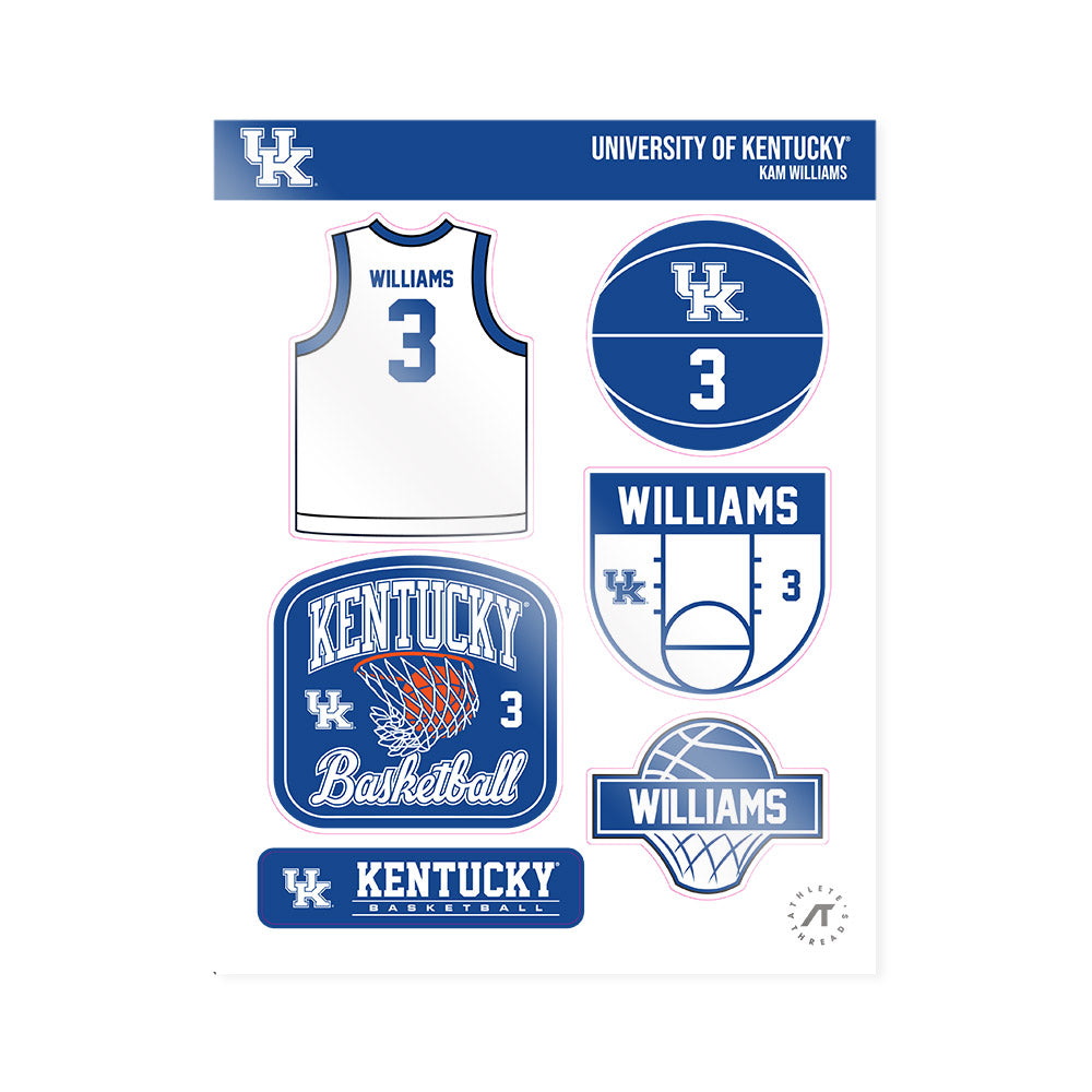 Kentucky - NCAA Men's Basketball : Kam Williams - Sticker Sheet-0