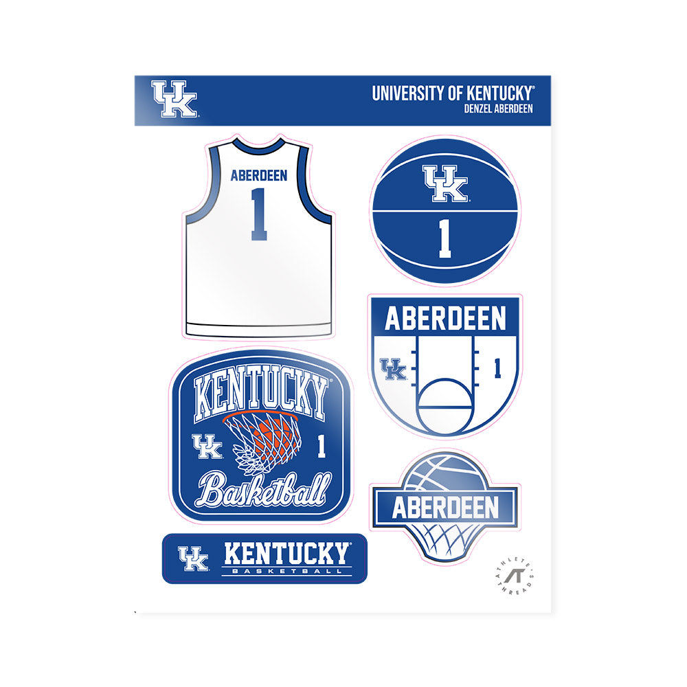 Kentucky - NCAA Men's Basketball : Denzel Aberdeen - Sticker Sheet-0