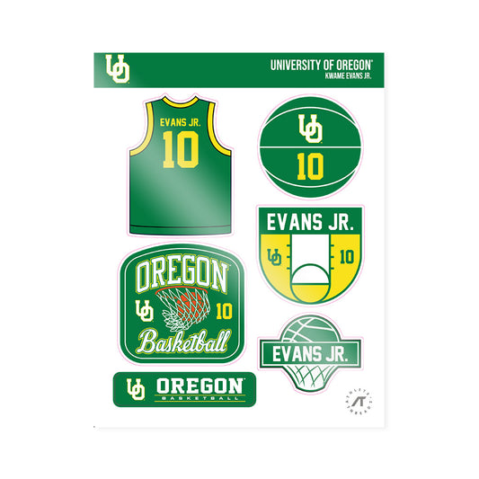 Oregon - NCAA Men's Basketball : Kwame Evans Jr. - Sticker Sheet-0