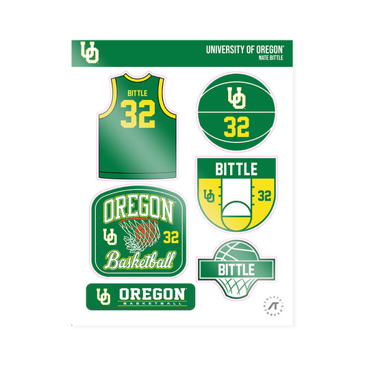 Oregon - NCAA Men's Basketball : Nate Bittle - Sticker Sheet-0