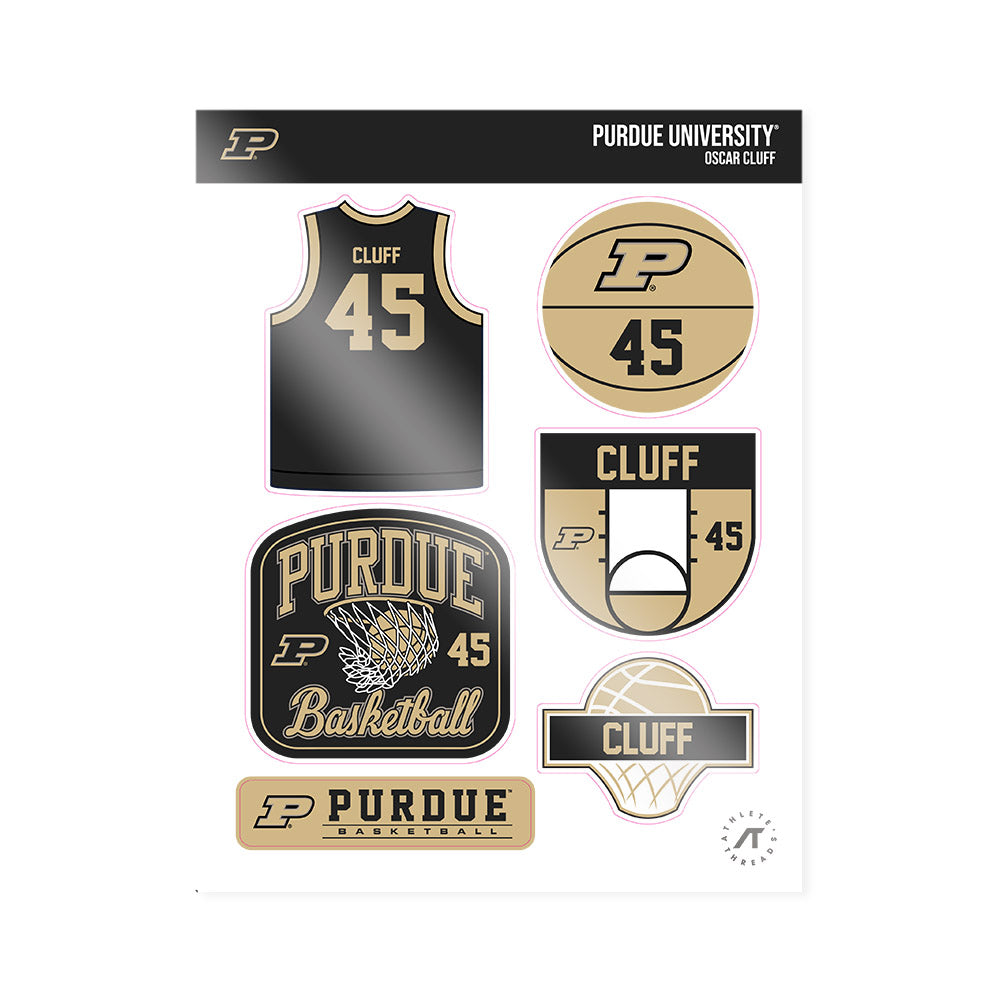 Purdue - NCAA Men's Basketball : Oscar Cluff - Sticker Sheet-0